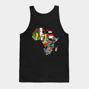 Vintage Africa Map with Flags Tank Top